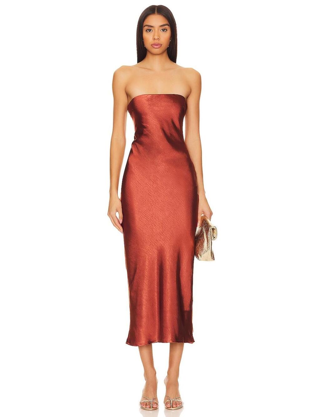 MORE TO COME EMMA STRAPLESS MAXI DRESS
